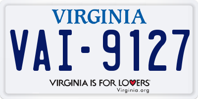VA license plate VAI9127
