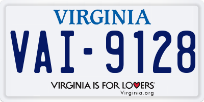 VA license plate VAI9128