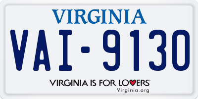 VA license plate VAI9130