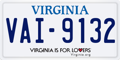 VA license plate VAI9132