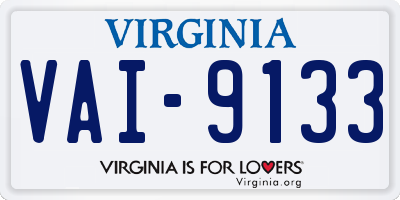 VA license plate VAI9133