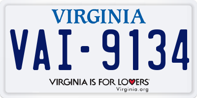 VA license plate VAI9134