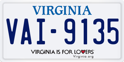 VA license plate VAI9135