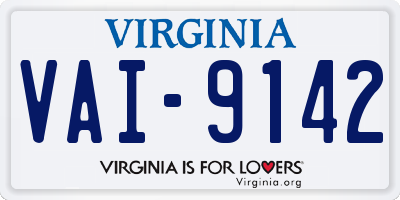 VA license plate VAI9142