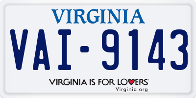 VA license plate VAI9143