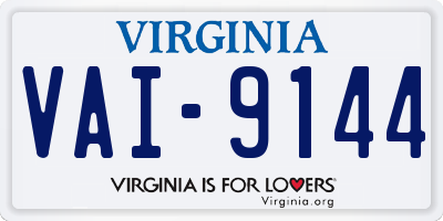 VA license plate VAI9144