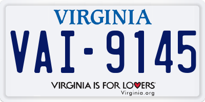 VA license plate VAI9145