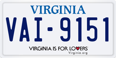 VA license plate VAI9151