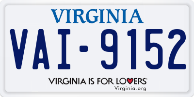 VA license plate VAI9152