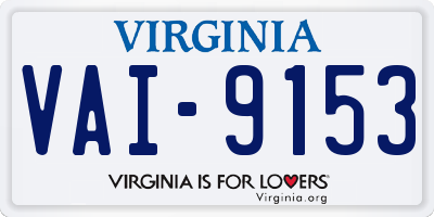 VA license plate VAI9153