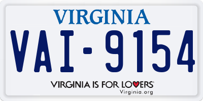 VA license plate VAI9154