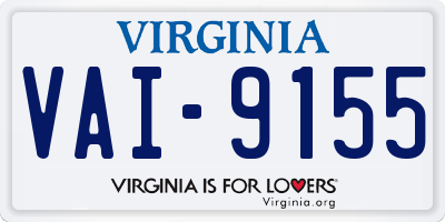 VA license plate VAI9155