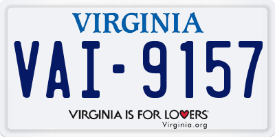 VA license plate VAI9157