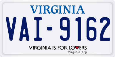 VA license plate VAI9162