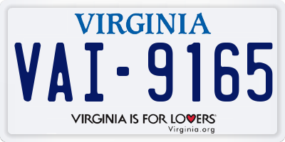 VA license plate VAI9165