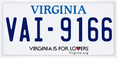 VA license plate VAI9166