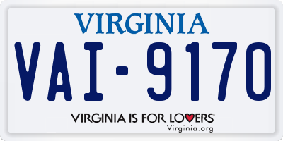 VA license plate VAI9170