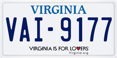 VA license plate VAI9177
