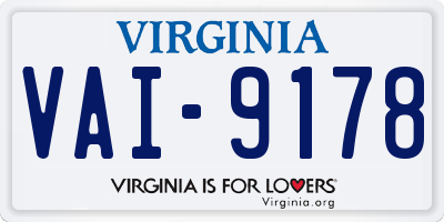 VA license plate VAI9178