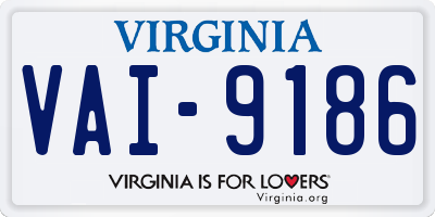 VA license plate VAI9186