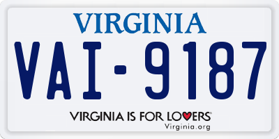 VA license plate VAI9187