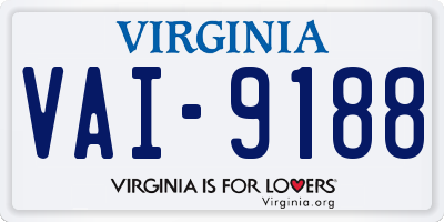 VA license plate VAI9188