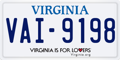 VA license plate VAI9198