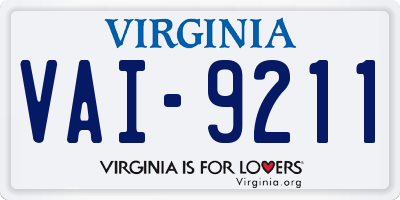 VA license plate VAI9211