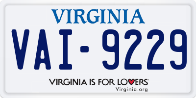 VA license plate VAI9229