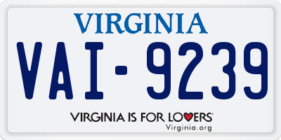 VA license plate VAI9239
