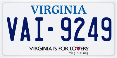 VA license plate VAI9249