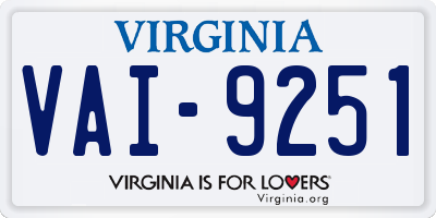 VA license plate VAI9251