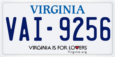 VA license plate VAI9256