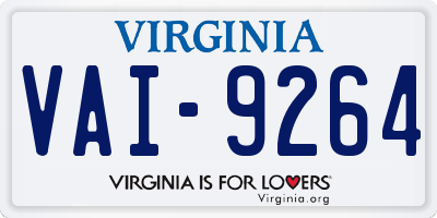 VA license plate VAI9264