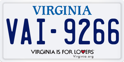 VA license plate VAI9266