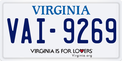 VA license plate VAI9269