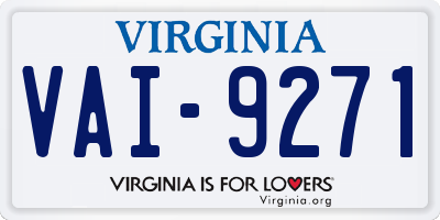 VA license plate VAI9271