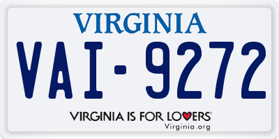 VA license plate VAI9272