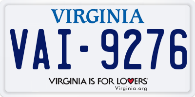 VA license plate VAI9276