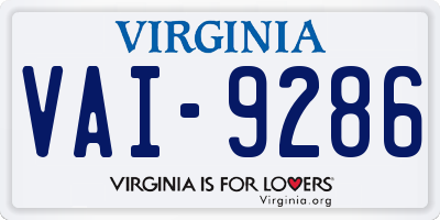 VA license plate VAI9286