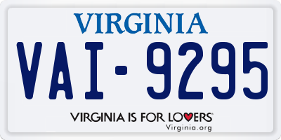 VA license plate VAI9295