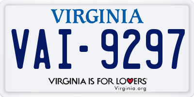 VA license plate VAI9297