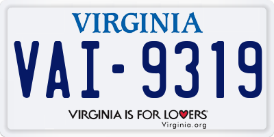 VA license plate VAI9319