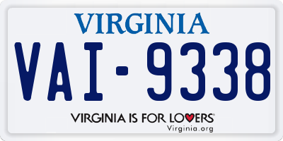 VA license plate VAI9338