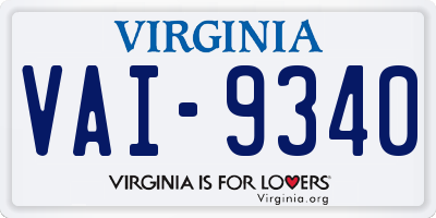 VA license plate VAI9340