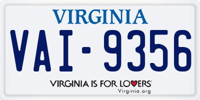 VA license plate VAI9356