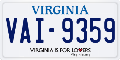 VA license plate VAI9359