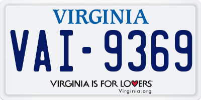 VA license plate VAI9369