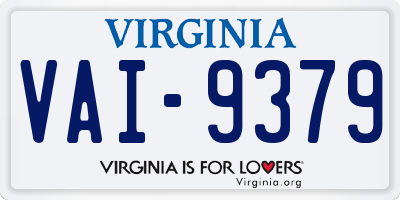 VA license plate VAI9379