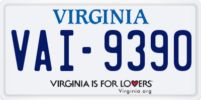 VA license plate VAI9390